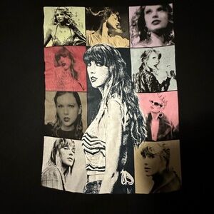 Taylor Swift Black Multicolor Graphic concert Tee